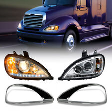 Freightliner Columbia Headlight LED Projector Stripe Pair with Bezels 2001-2017  picture