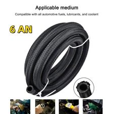 AN6 6AN Nylon & Stainless Steel Braided Fuel Hose Oil Gas Air Line 5M 16FT Black picture
