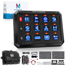 MICTUNING 12 Gang Switch Panel Kit Blue Led Auxiliary Relay System Marine 12/24V picture