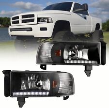 For 1994-2002 Dodge Ram 1500 2500 3500 Headlights LED DRL Front Corner Lamps picture