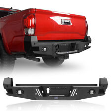 Black Steel Rear Bumper Bar w/2x 18W LED Floodlights For 2016-2023 Toyota Tacoma picture