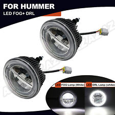 For 2003-09 Hummer H2 Pair LED Front Bumper Fog Lights Halo Daytime Running Lamp picture