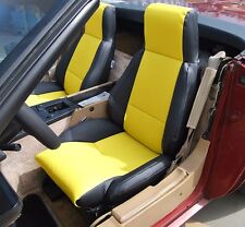 FOR CHEVY CORVETTE C4 TYPE3 1984-93 BLACK/YELLOW IGGEE CUSTOM FIT SEAT COVERS picture