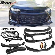 Fits 16-18 Chevy Camaro ZL1 Style Front Bumper Cover Turn Signal DRL Fog Lights picture