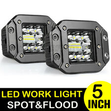 2x 300W Flush Mount LED Pods Flood Spot Work Light Bar Offroad Backup Pickup 4WD picture