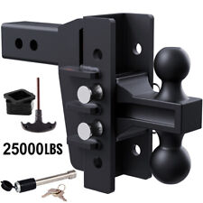 2.5'' Receiver 6'' Drop Rise Adjustable Trailer Hitch Dual Ball W/Lock 28000lb picture