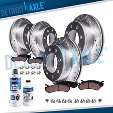4WD Front & Rear Drilled Rotors + Brake Pads for 2008 - 2012 Ford F-250 SD picture