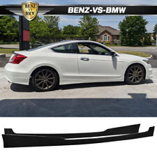 Fits 08-12 Honda Accord Coupe PU HF-P Style Side Skirts Lip Extensions picture