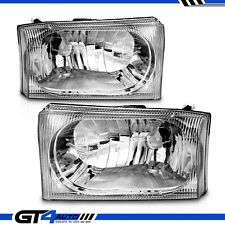 For 1999-2004 Ford F250 F350 F450 Superduty Excursion Crystal Chrome Headlights picture