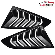 Window Louvers Fits 2015-2018 Mustang Glossy Black Quarter 1/4 Side Scoop Cover picture