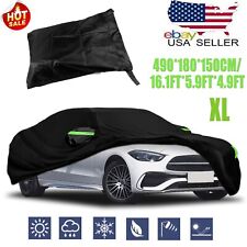 For Mercedes-Benz Full Car Cover UV Snow Dust Rain Resistant Protection Black picture