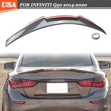 M4 Type Rear Trunk Spoiler Wing For 2014-2022 Infiniti Q50 Carbon Fiber Style picture