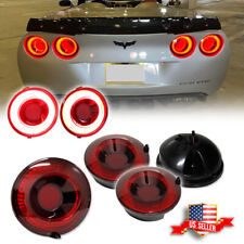 For 2005-2013 Chevrolet Corvette C6 LED Red Halo Ring Rear Brake Tail Lights 4PC picture