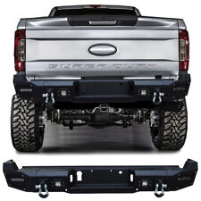 For 2017-2023 F250 F350 Steel Rear Bumper with D-rings and Aluminum LED Lights picture