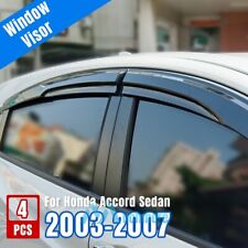 For 2003-07 Honda Accord Sedan Black Window Vent Visors Sun Rain Guard 4 pieces picture