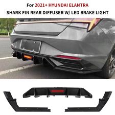 For 2021 2022 Hyundai Elantra Carbon Fiber Look Rear Diffuser + LED Brake Light  picture