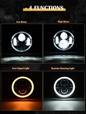 LED 7 inch led round Headlight Halo DRL Angle Signal Lights for Jeep Wrangler picture