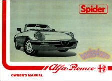 ALFA ROMEO SPIDER OWNERS MANUAL VELOCE HANDBOOK GUIDE BOOK 1984-1989 CONVERTIBLE picture