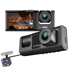 Car DVR Dash Cam Video Recorder G-Sensor 1080P 3 Lens Front/Rear/Inside Camera picture