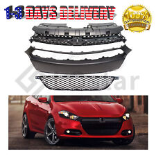New 3PC Front Bumper Molding & Upper & Lower Grille Set For 2013-2016 Dodge Dart picture
