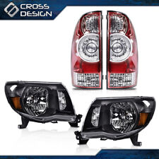 Fit For 05-11 Toyota Tacoma Black Headlights Lamps & Red Tail Lights Right Left picture