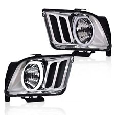 FIT FOR 05-09 FORD MUSTANG CHROME HOUSING CLEAR LED HALO HEADLIGHTS HEADLAMPS picture