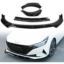 3PCS Gloss Black Front Bumper Lip Spoiler Body Kit Fit For 2021+ Hyundai Elantra picture