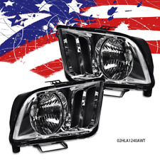 Fit For 2005-2009 Ford Mustang Clear/Chrome Headlights Headlamp LH & RH 1Pair picture