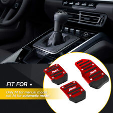 Red Non-slip Gas Brake Pedals Aluminum Pad Cover Set for Manual Car Universal picture