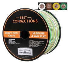 BEST CONNECTIONS 4 Way Bonded Flat Trailer Wire 14 Ga Auto CCA 12 Volt 100ft PVC picture