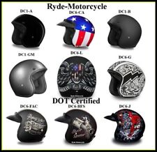 Daytona Small Profile DOT Motorcycle Cruiser Helmet Open Face 3/4 -Snap on Visor picture