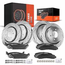 350MM Front & 348MM Rear Drilled Rotors &Ceramic Brake Pads for Ford F-150 6-Lug picture