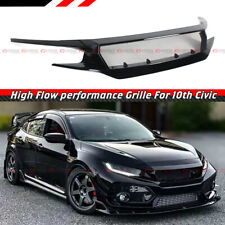 FOR 16-21 HONDA CIVIC 10TH GLOSSY BLACK HIGH FLOW PERFORMANCE FRONT GRILLE GRILL picture