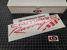 CAMARO Racing Script Decals (2pk) Retro Stickers Rocker Badge Z28 ZL1 LSX LTX picture