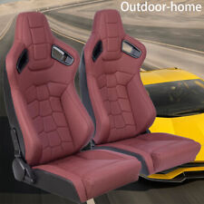 2Pcs Adjustable Bucket Seats Universal Reclinable Racing Seats PVC Sport Seats picture