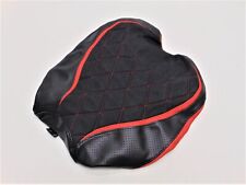 Luimoto Diamond Sport Rider Seat Cover Suede Black/SP Red/Perforated Black picture