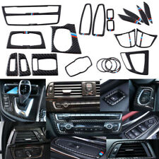 11PCS Real Carbon Fiber Interior Trim Decor Cover For BMW 3 4 Series F30 F34 AC picture