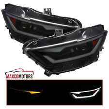 Smoke Projector Headlights Fits 2015-2017 Ford Mustang HID Switchback LED Signal picture