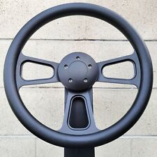 16 Inch Black Semi Truck Steering Wheel All Black Vinyl Grip - 5 Hole picture