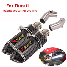 For Ducati Monster 796 696 695 795 1100 Exhaust System Mid Pipe Muffler 370mm picture