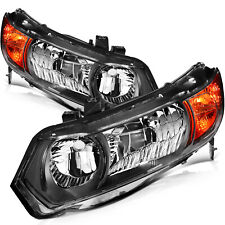 Headlights Assembly For 2006-2011 Honda Civic Coupe 2Door Pair Black Headlamps picture