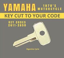 1970's Yamaha Motorcycle Replacement Key Cut to Code 2611-2650  picture
