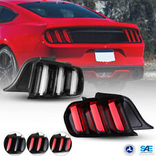 For 15-2023 Ford Mustang Tail Lights LEDSequential Turn Signals Black Clear Pair picture