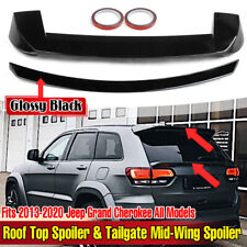 FOR 2013-2021 JEEP GRAND CHEROKEE R STYLE REAR ROOF SPOILER + TAILGATE MID WING picture