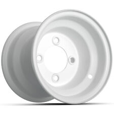 8x7 White Steel Wheel | Centered | 4-4 (4x101.6mm) Bolt Pattern for Golf Carts picture