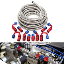 20FT AN6 -6AN AN-6 3/8 Fitting Stainless Steel Braided Oil Fuel Hose Line Kit picture