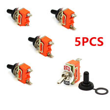5Pc SPST ON OFF For Marine Car Dash Light Toggle Flick Switch WATERPROOF 12V picture