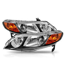 Pair Left+Right Side Headlights Headlamps Fits For 2006-2011 Honda Civic Sedan picture