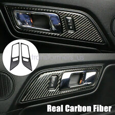Real Carbon Fiber Interior Door Handle Trim Cover Fit for Ford Mustang 2015-2019 picture