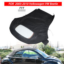 For 2003-2010 Volkswagen Beetle Convertible Soft Top W/DOT Glass Window Black picture